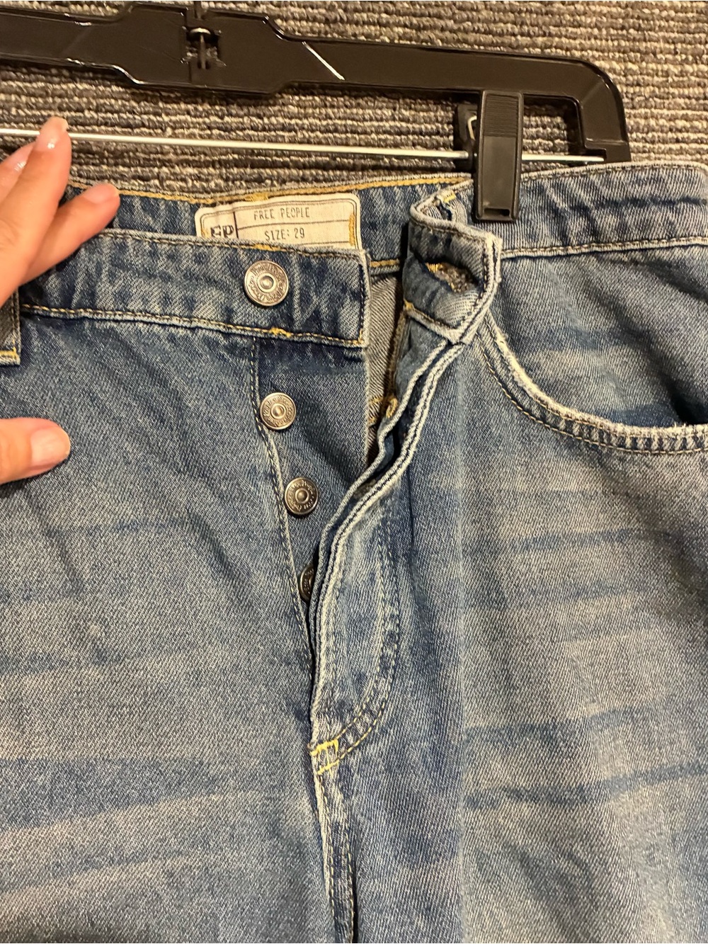Free People Washed Light Blue Distressed Boyfriend Jeans - Picture 5 of 12